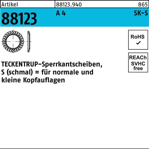 Sperrkantscheibe R 88123 S 5x102x1 A 4 1000 Stück TECKENTRUP - VPE: 1000