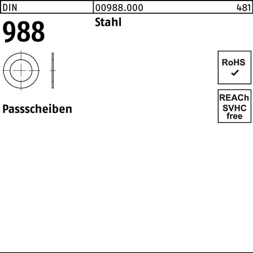 Paßscheibe DIN 988 56 x 72x015 Stahl 500 Stück