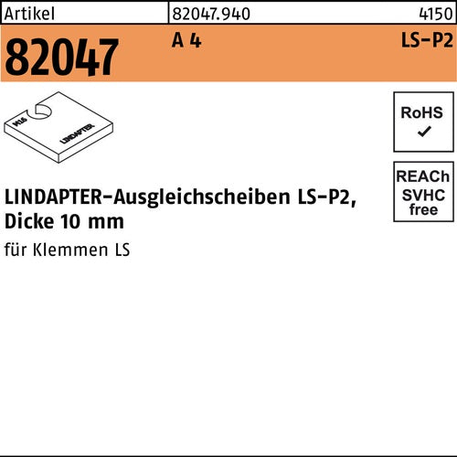 Ausgleichsscheibe R 82047 LS 12 P2 A 4 1 Stück LINDAPTER