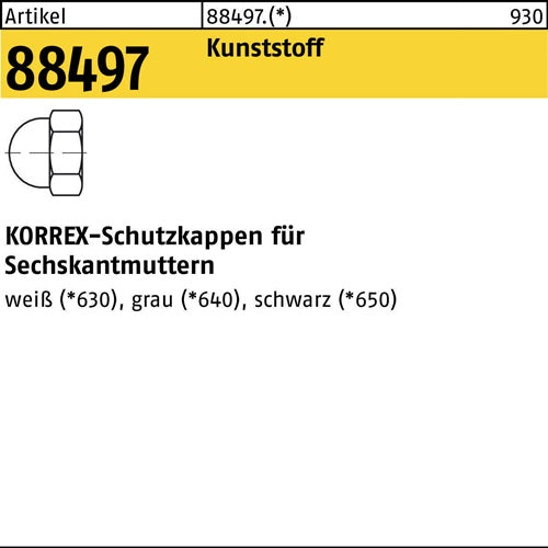 Schutzkappe R 88497 fSechskantmuttern f M5/SW 8 Ku grau 100St DUBO - VPE: 100