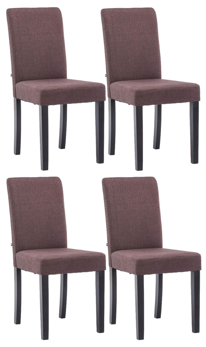 4er Set Esszimmerstuhl Ina Stoff schwarz