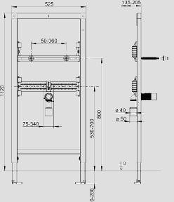 SANIT Waschtisch-Element INEO Einlocharmaturen 1120/525 – Ansicht 3