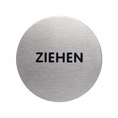 Piktogramm Türschild DURABLE PICTO 65mm Edelstahl gebürstet silber metallic Ziehen DURABLE