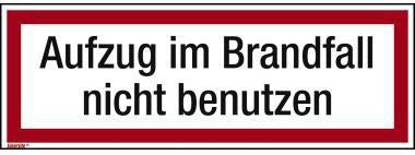Hinweiß child 297 x 105 cm (B x H) Aufzug im Brandfall nicht benutzen PVC-Folie NEUTRALWARE