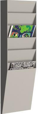 Prospekthalter Paperflow 236 x 712 x 83 cm (B x H x T) DIN A4 Polystyrol grau 6 Fächer PAPERFLOW