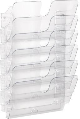 Prospekthalter DURABLE FLEXIPLUS 6 34 x 75 x 10 cm (B x H x T) DIN A4 quer Polystyrol transparent 6 Fächer DURABLE