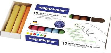 Tafelkreide magnetoplan® ohne Papierhülle farbig sortiert 12 St/Pack MAGNETOPLAN