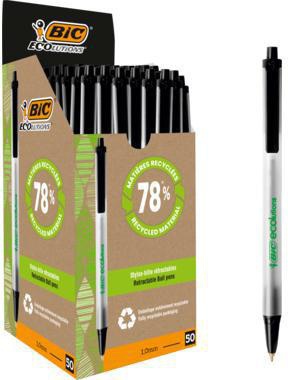 Kugelschreiber BIC® Clic Stic ecolutions® 04mm schwarz dokumentenecht Farbe des Schaftes: frostig/transparent BIC