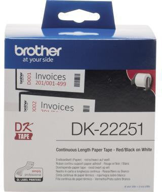 Endlosetikett Brother 62 mm x 1524 m (B x L) nicht wieder ablösbar ohne Führungslochrand Papier weiß 1-bahnig BROTHER