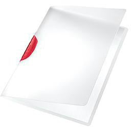 Klemmmappe Leitz ColorClip DIN A4 Polypropylen Farbe der Rückseite: transluzent Farbe der Klemme: rot LEITZ
