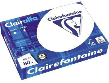 Multifunktionspapier Clairefontaine CLAIRalfa DIN A4 80g/m² hochweiß 500 Bl/Pack CLAIREFONTAINE
