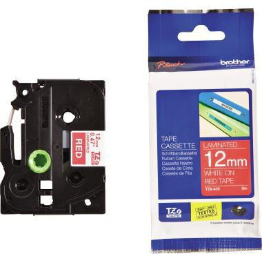 Schriftbandkassette Brother P-touch TZe-435 12 mm x 8 m (B x L) rot weiß BROTHER