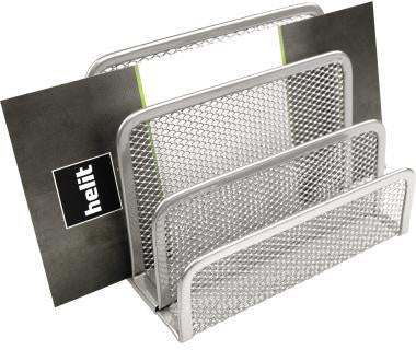 Briefständer helit the mail network 14 x 105 x 75 cm (B x H x T) Metall silber 3 Fächer HELIT