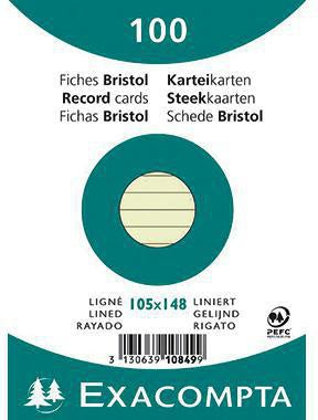 Karteikarte Exacompta DIN A6 liniert grün 100 St/Pack EXACOMPTA