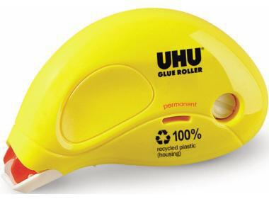 Kleberoller UHU® Glue permanent 65 mm x 95 m (B x L) nicht nachfüllbar gelb UHU