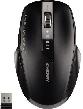 Optische PC Maus CHERRY MW 2310 Linkshänder Rechtshänder USB-A 10m Batterie inkl Nano-USB Funkempfänger schwarz CHERRY