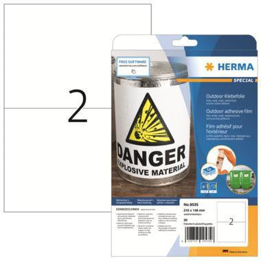 Folienetikett HERMA SPECIAL 210 x 148 mm (B x H) weiß 20 Etik/Pack HERMA