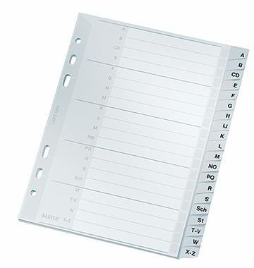 A-Z Register Leitz DIN A5 Polypropylen grau 20 Registerblätter LEITZ