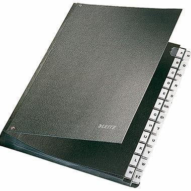 Pultordner Leitz DIN A4 A-Z Hartpappe schwarz 24 Fächer LEITZ