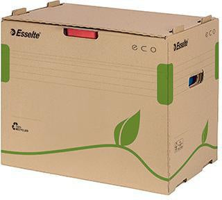 Archivbox Esselte ECO 427 x 343 x 305 cm (B x H x T) DIN A4 mit Archivdruck Wellpappe 100 % recycelt naturbraun ESSELTE