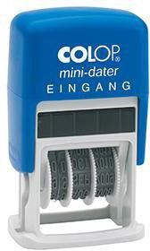 Datumstempel COLOP® mini-dater 160/L 25 x 12 mm (B x H) EINGANG 2 Druckzeile blau/rot COLOP