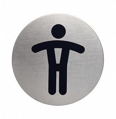 Piktogramm Türschild DURABLE PICTO 83mm Edelstahl gebürstet silber metallic WC Herren DURABLE
