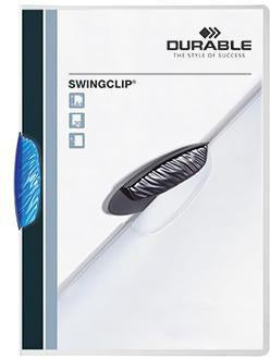 Klemmmappe DURABLE SWINGCLIP® DIN A4 Polypropylen Farbe der Rückseite: transparent Farbe der Klemme: dunkelblau DURABLE