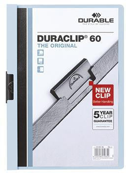 Klemmmappe DURABLE DURACLIP® 60 DIN A4 Hartfolie Farbe der Rückseite: blau Farbe der Klemme: schwarz DURABLE