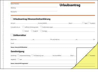 Urlaubsantrag SIGEL DIN A5 selbstdurchschreibend 2 x 40 Bl 1 Durchschlag SIGEL