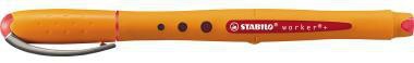 Tintenroller STABILO® worker®+ medium 05mm rot Rundspitze nicht dokumentenecht STABILO