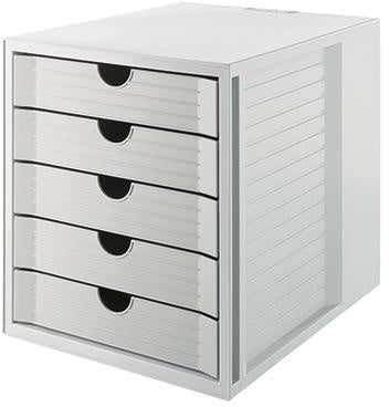 Schubladenbox HAN SYSTEMBOX KARMA 5 Schubladen DIN A4 DIN C4 Kunststoff 80-100 % Rezyklat Gehäusefarbe: öko-grau Farbe der