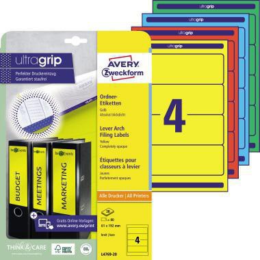 Ordnerrückenetikett Avery Zweckform ultragrip breit/kurz 61 x 192 mm (B x H) selbstklebend ohne Griffloch grün – Ansicht 3