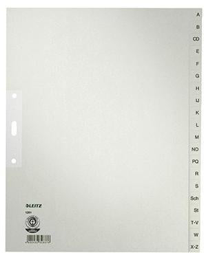A-Z Register Leitz DIN A4 Überbreite Tauenpapier recycelt grau 20 Registerblätter LEITZ