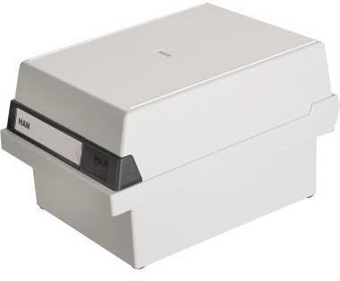 Karteikasten HAN 177 x 14 x 25 cm (B x H x T) DIN A6 quer 800 Karten Polystyrol lichtgrau 1 Stützplatte HAN