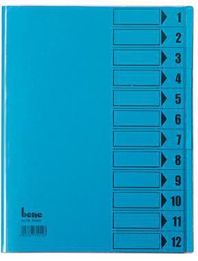 Ordnungsmappe Bene DIN A4 230g/m² Farbe: intensivblau 12 Fächer BENE