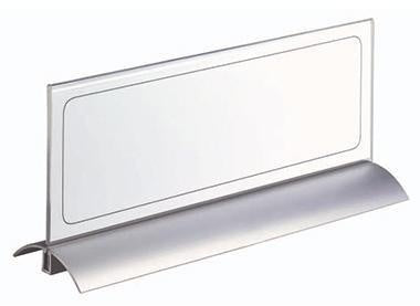 Tischnamensschild DURABLE DESK PRESENTER DE LUXE 297 x 105 mm (B x H) Acryl/Aluminium transparent DURABLE