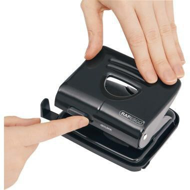 Locher RAPESCO 825 8cm 25 Bl (80 g/m²) mit Anschlagschiene schwarz RAPESCO – Ansicht 3