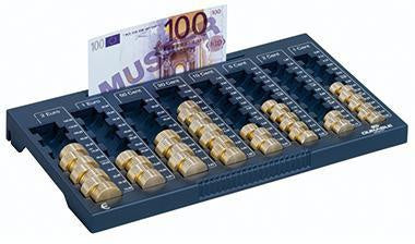 Geldzählbrett DURABLE ?UROBOARD® L 324 x 34 x 19 cm (B x H x T) EUR 1 Cent 2 Cent 5 Cent 10 Cent 20 Cent 50 Cent 1 Euro 2