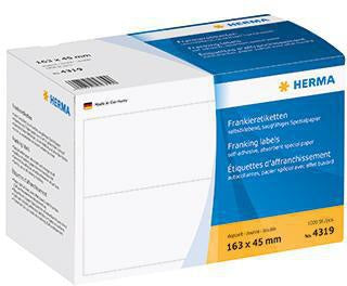 Frankieretikett HERMA 163 x 45 mm (B x H) Papier weiß 1000 Etik/Pack HERMA