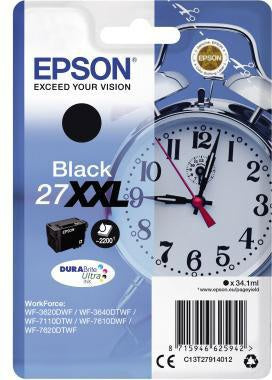 Tintenpatrone Epson Originalzubehör 27XXL ca 2200 Seiten schwarz 341ml EPSON