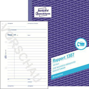 Bauformular Avery Zweckform DIN A5 nicht selbstdurchschreibend 2 Durchschläge 100 Bl AVERY ZWECKFORM
