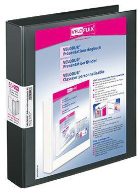 Präsentationsringbuch Veloflex VELODUR® 46mm DIN A4 4 Ringe D-Mechanik Pappe schwarz VELOFLEX