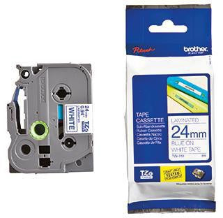 Schriftbandkassette Brother P-touch TZe-253 24 mm x 8 m (B x L) weiß blau BROTHER