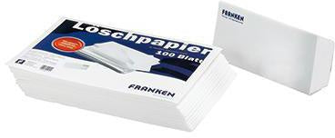 Löschpapier FRANKEN 22 x 16 cm (B x L) Vlies weiß 100 Bl/Pack FRANKEN