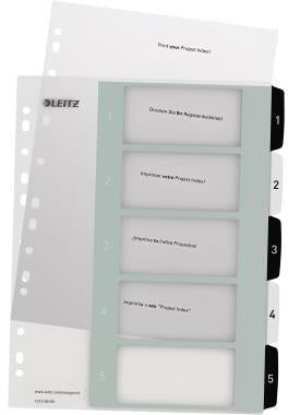 Zahlenregister Leitz WOW DIN A4 Überbreite 1-5 Polypropylen schwarz/weiß LEITZ