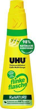 Alleskleber UHU® flinke Flasche ReNATURE auswaschbar nachfüllbar 100g UHU