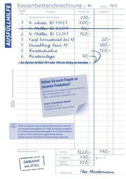 Kassenabrechnung Avery Zweckform DIN A5 nicht selbstdurchschreibend 50 Bl AVERY ZWECKFORM – Ansicht 3