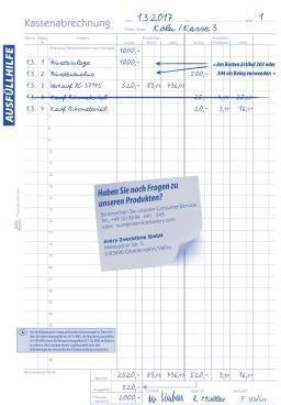 Kassenabrechnung Avery Zweckform DIN A4 nicht selbstdurchschreibend 1 Durchschlag 2 x 50 Bl AVERY ZWECKFORM – Ansicht 3