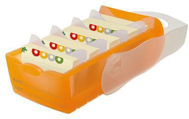 Karteikasten HAN CROCO 97 x 67 x 191 cm (B x H x T) DIN A8 quer 500 Karten Polypropylen orange transluzent 5 Stützplatten HAN