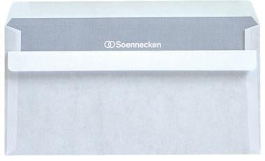 Briefumschlag Soennecken DIN lang 220 x 110 mm (B x H) ohne Fenster 75g/m² mit Selbstklebung Papier weiß 100 St/Pack